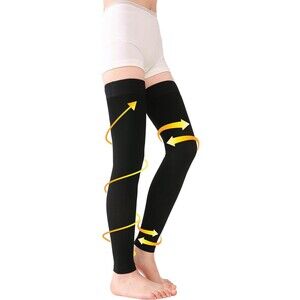 Thigh High Compression Stockings Footless 15-20Mmhg Compression Socks Size 5XL